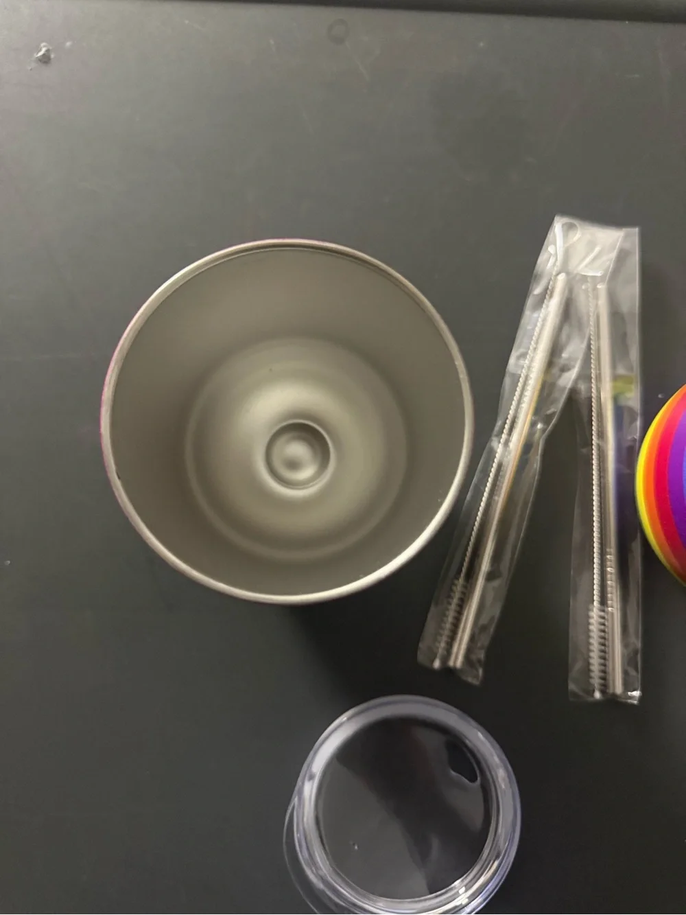 2 NEW Rainbow Pride tumblers with straws!